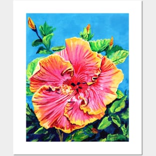 Happy Pink Hibiscus Posters and Art